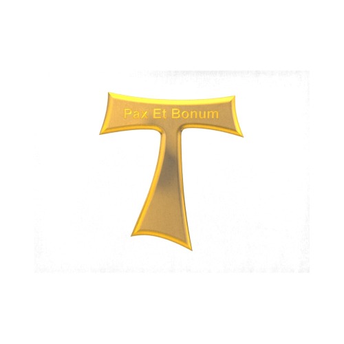 Franciscan Tau Cross Pax Et Bonum Gold  Metallic Placemat 14’’ x 19’’ (Set of 6)