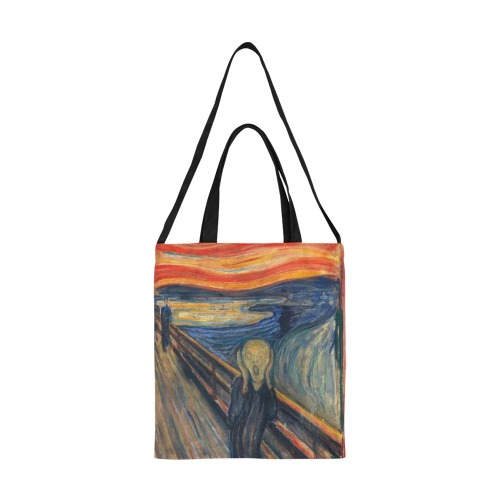 Edvard Munch-The scream All Over Print Canvas Tote Bag/Medium (Model 1698)
