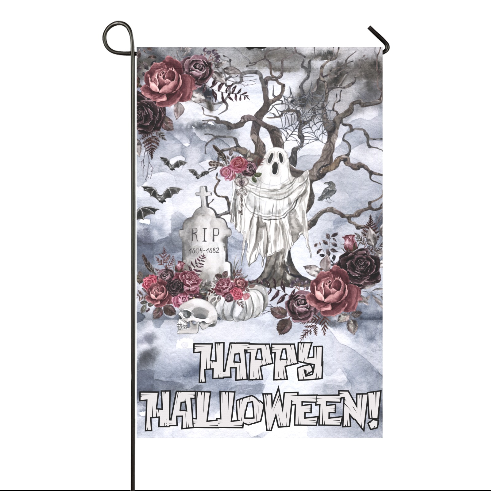 Ghost Rose Garden Sign Garden Flag 36''x60'' (Two Sides Printing)