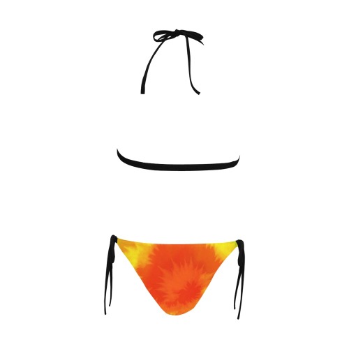 bikini atado tono vivo Buckle Front Halter Bikini Swimsuit (Model S08)