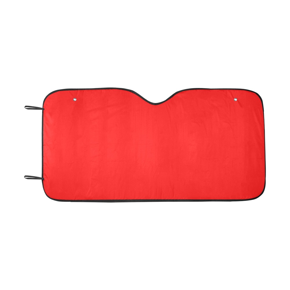 Merry Christmas Red Solid Color Car Sun Shade 55"x30"