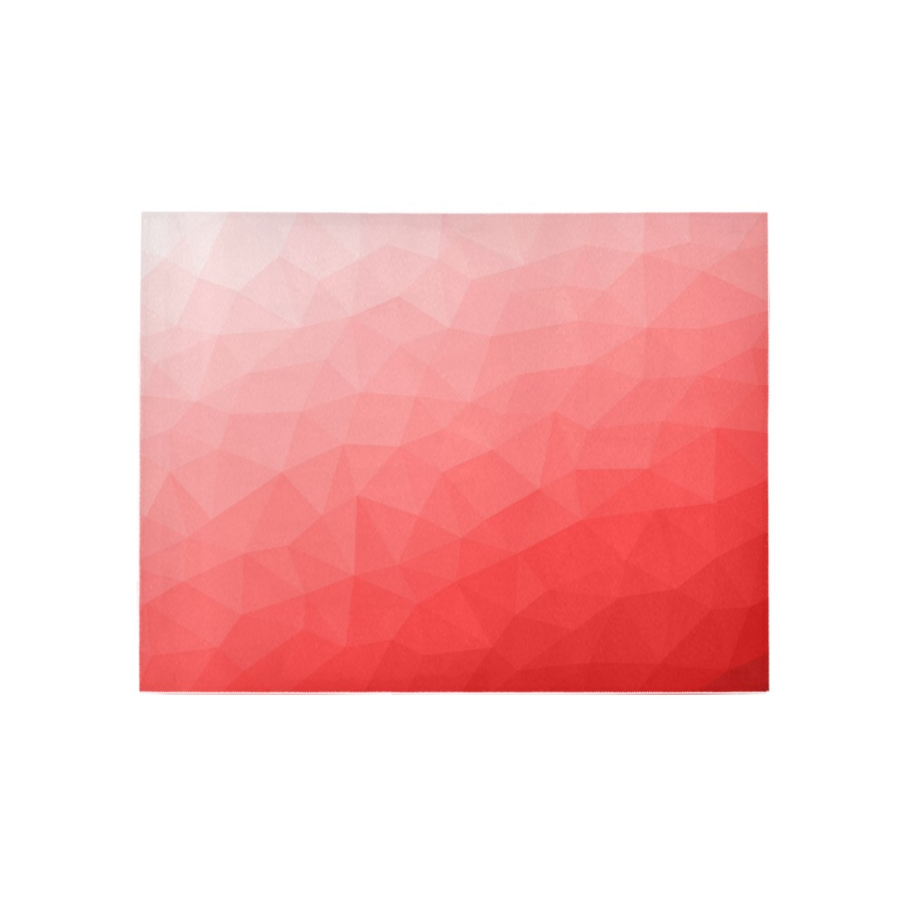 Red gradient geometric mesh pattern Area Rug 5'3''x4'