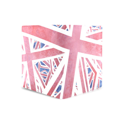 Abstract Union Jack British Flag Collage Men's Leather Wallet (Model 1612)