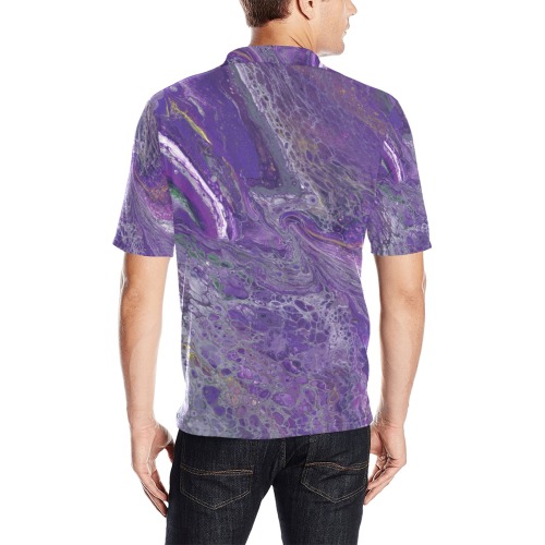 The Violet Storm Men's All Over Print Polo Shirt (Model T55)