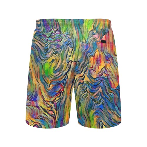 Multicolor print Men's Mid-Length Beach Shorts (Model L51)