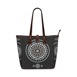 Monochrome Ethnic Aceh Pattern Bag - Elegant and Multifunctional Classic Tote Bag (Model 1644)