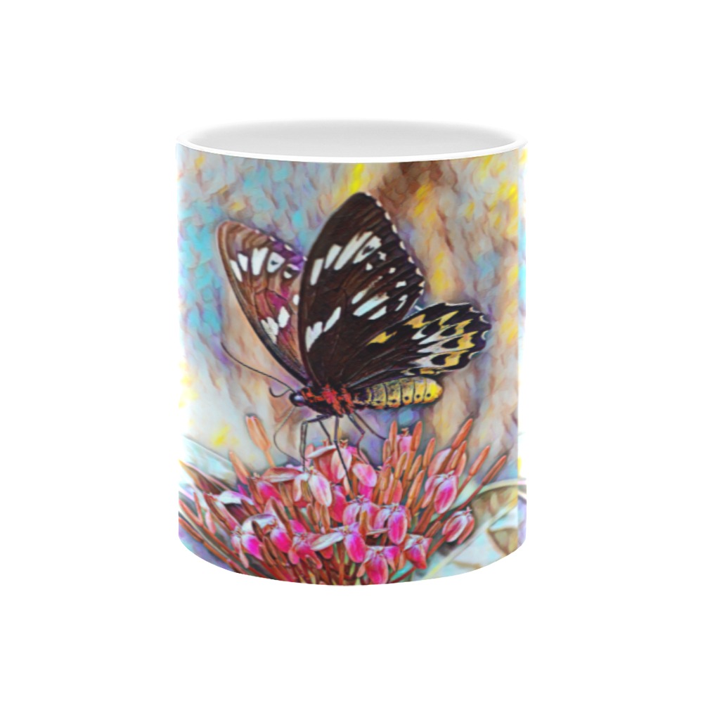 Butterfly Oil painting Custom White Mug (11OZ)