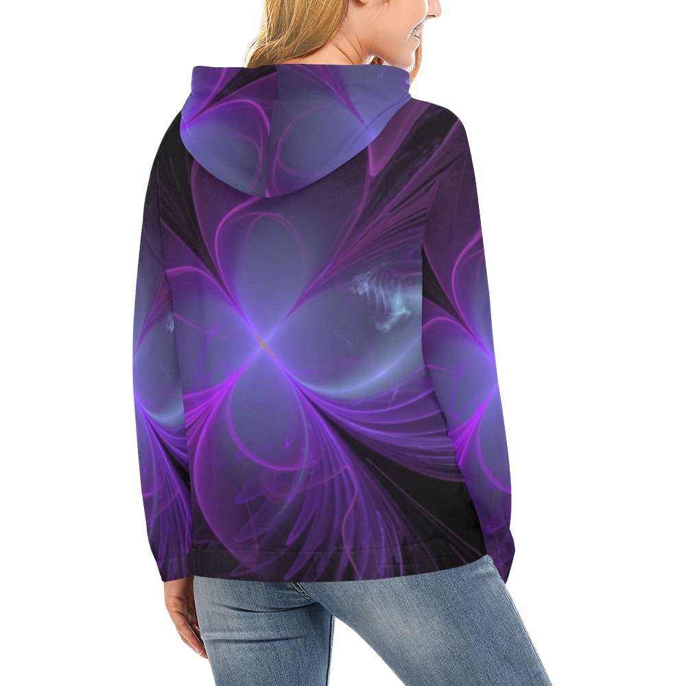 Fractal flower All Over Print Hoodie for Women (USA Size) (Model H13)