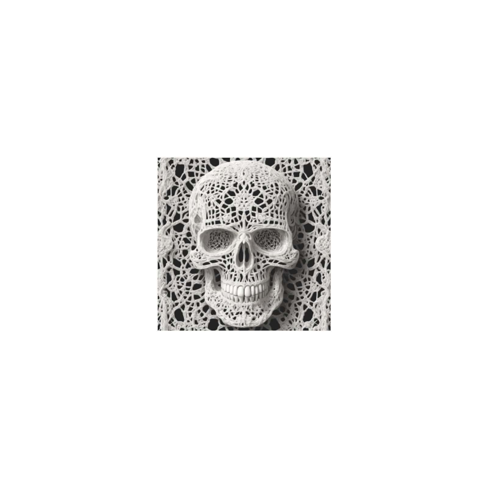 Funny elegant skull made of lace macrame Personalized Temporary Tattoo (15 Pieces)