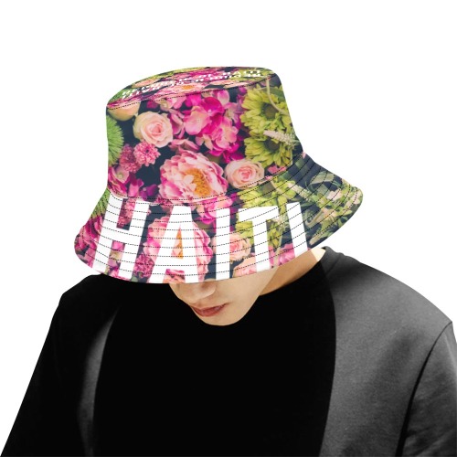 Haiti Floral All Over Print Bucket Hat for Men