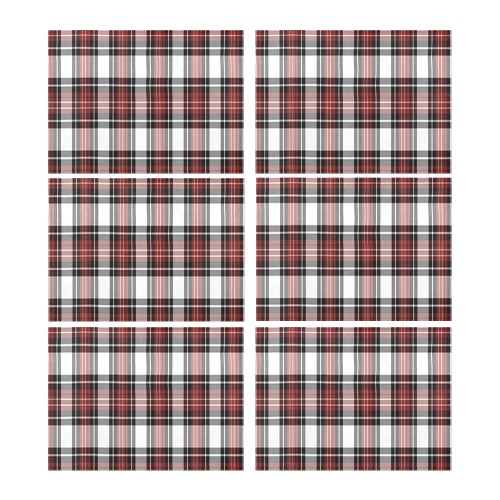 Red Black Plaid Placemat 14’’ x 19’’ (Set of 6)