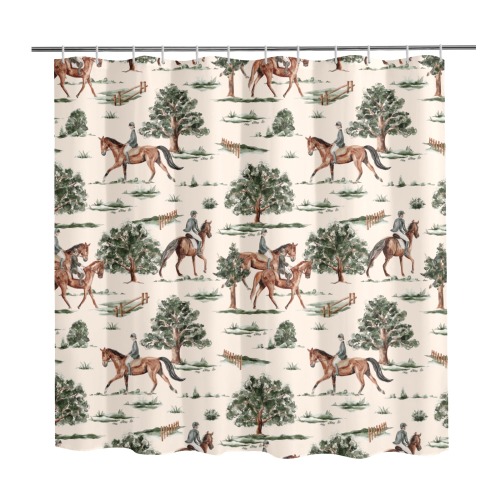 Equestrian Horses Shower Curtain Shower Curtain 72" x 72"