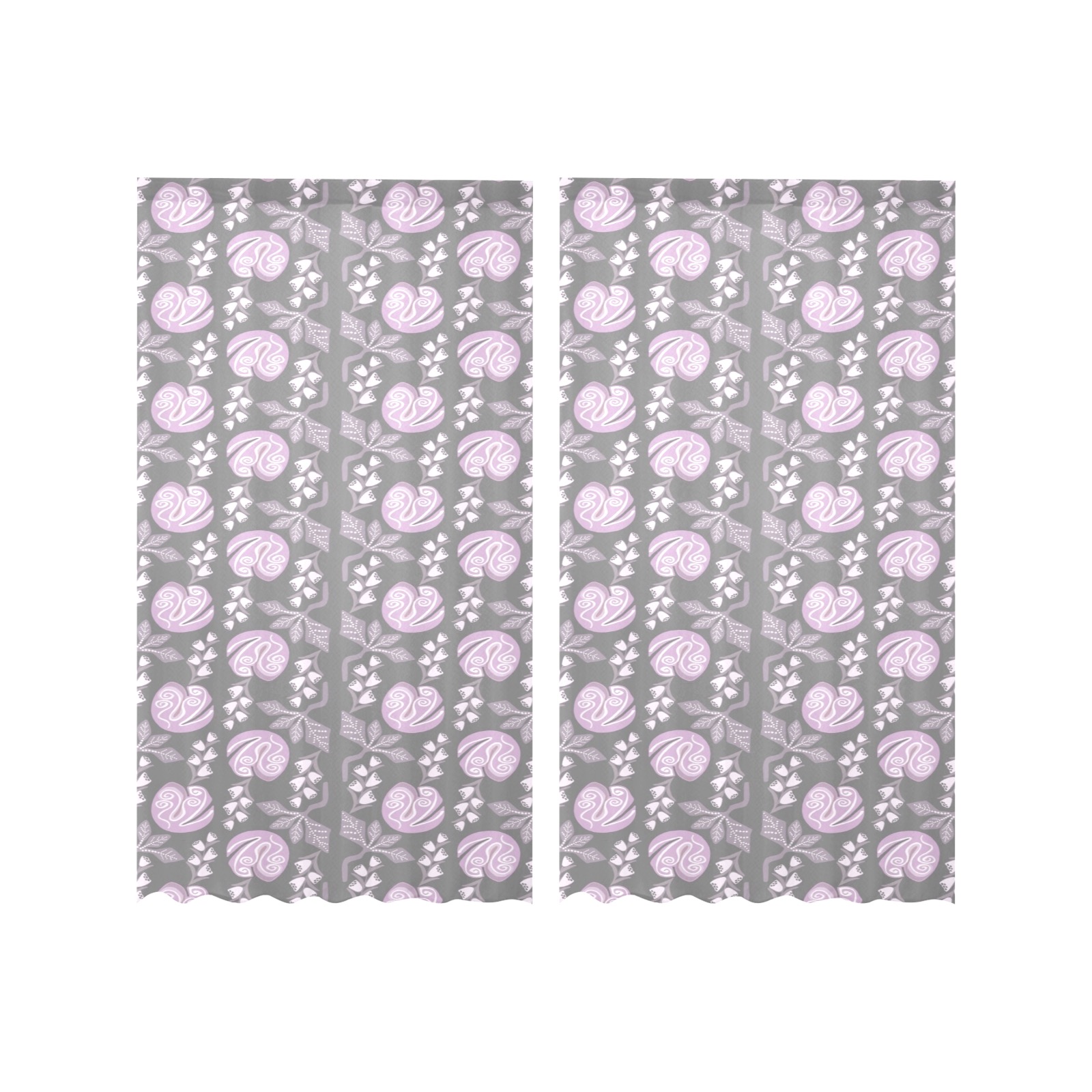 Sweet Floral Pattern Gauze Curtain 28"x63" (Two-Piece)