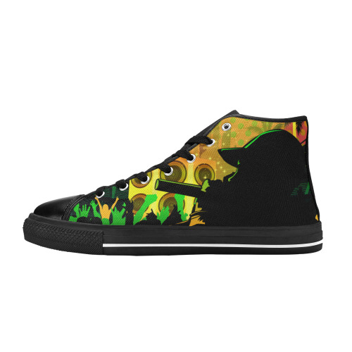 Rock The Crowd Women's Classic High Top Canvas Shoes (Model 017)