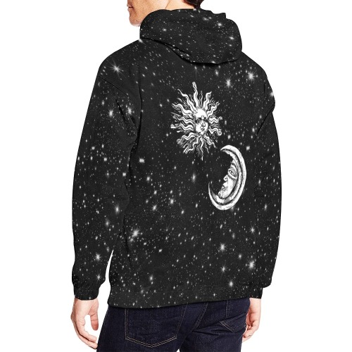 Mystic Moon and Sun All Over Print Hoodie for Men (USA Size) (Model H13)