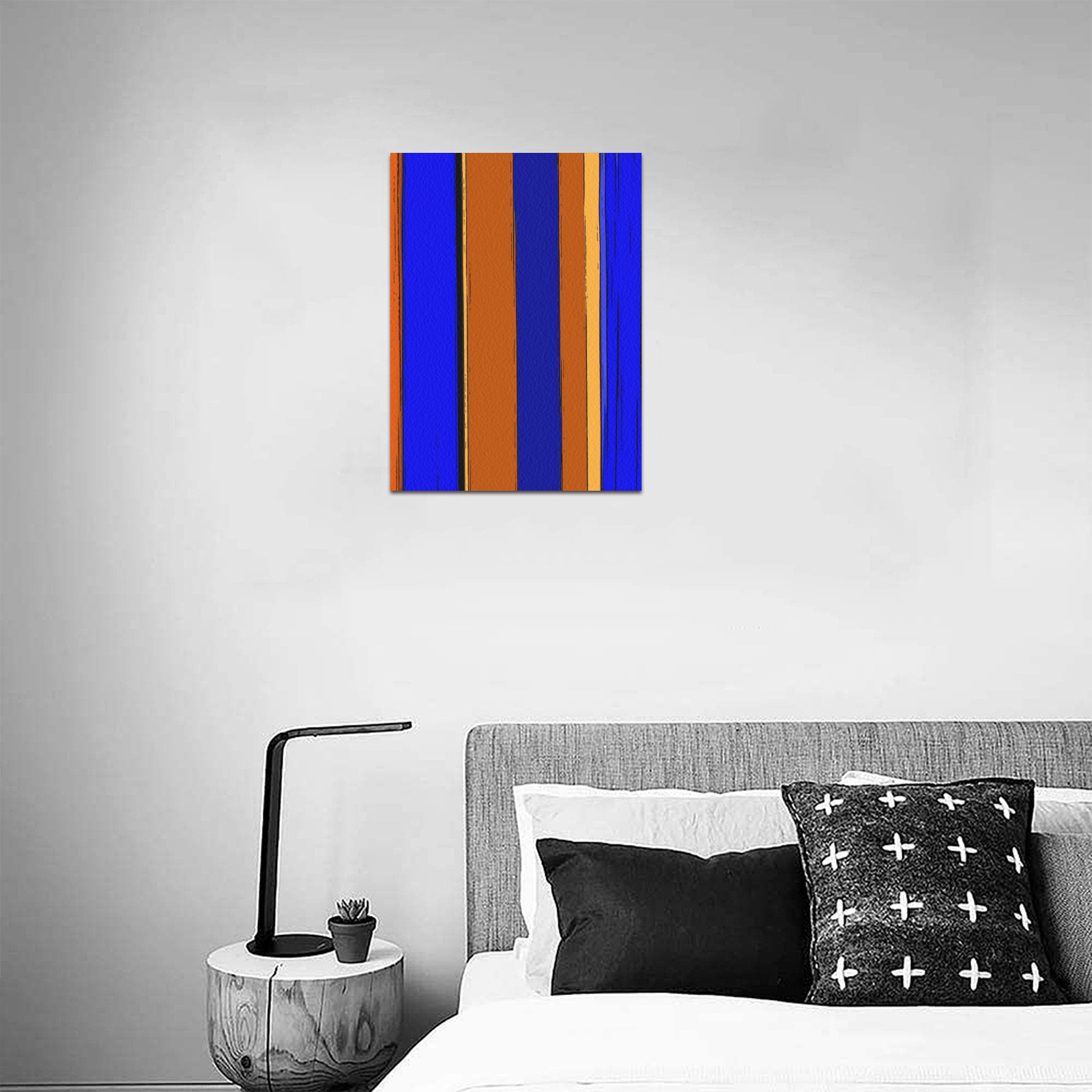 Abstract Blue And Orange 930 Upgraded Canvas Print 12"x16"