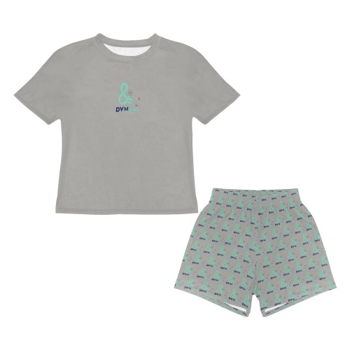 little girls gray Little Girls' Short Pajama Set