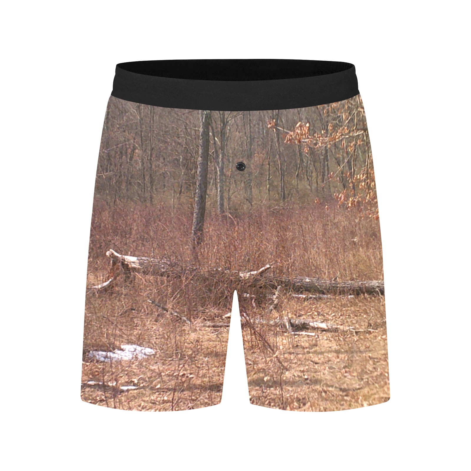 Falling tree in the woods Men's Mid-Length Pajama Shorts (Model L46)