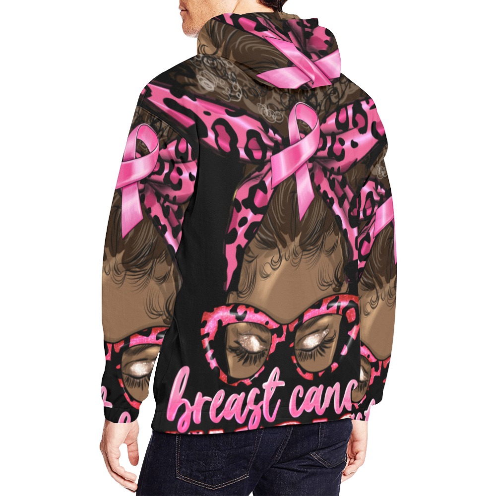 Breast Cancer Queen All Over Print Hoodie for Men (USA Size) (Model H13)