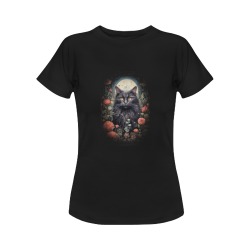 Black Cat Women's Classic T-Shirt (Model T17）