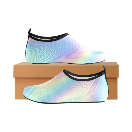 Holographic Rainbow Prints Men's Slip-On Water Shoes (Model 056)