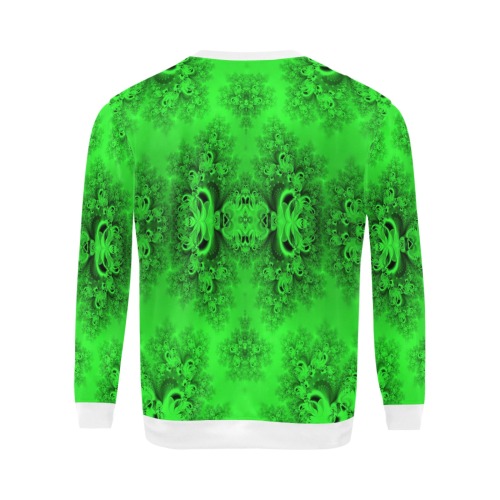 New Spring Forest Growth Frost Fractal All Over Print Crewneck Sweatshirt for Men (Model H18)