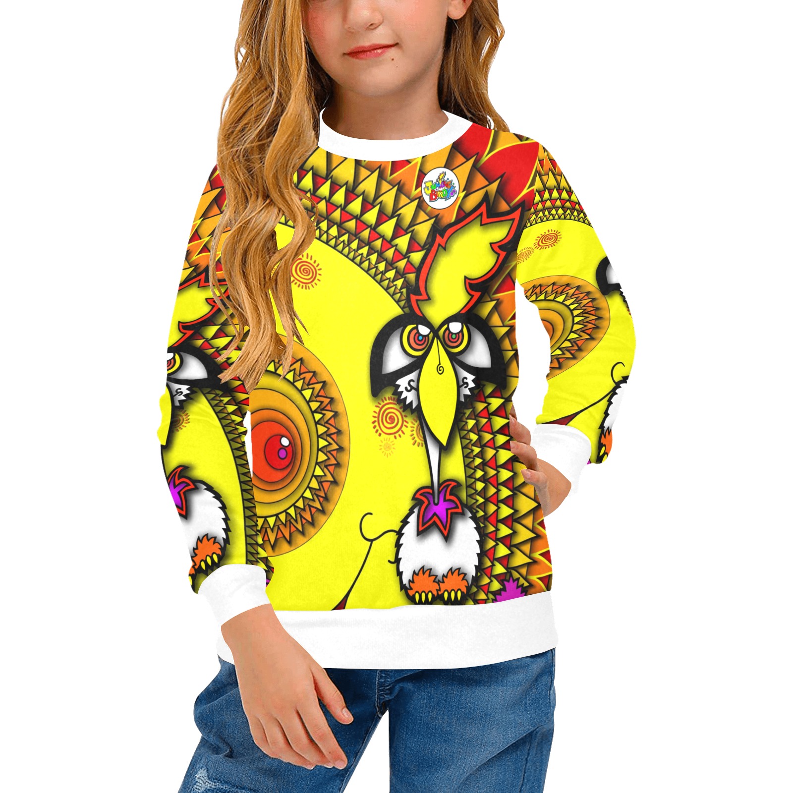 ITEM 22 _ SWEATSHIRT - SUN OF JUNGLEBIRDY Girls' All Over Print Crew Neck Sweater (Model H49)