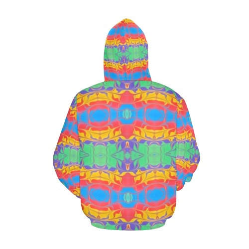 Rainbow All Over Print Hoodie for Women (USA Size) (Model H13)