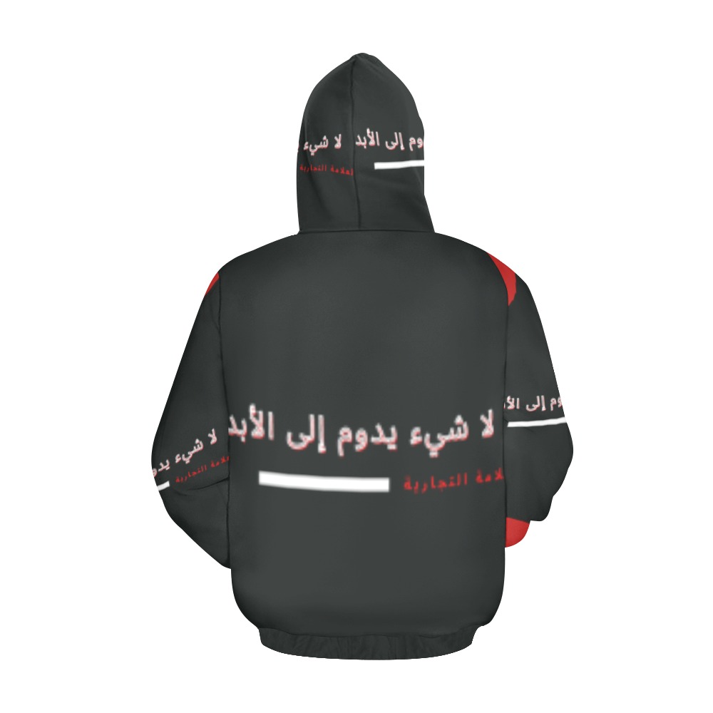 Black hoodie red All Over Print Hoodie for Men (USA Size) (Model H13)