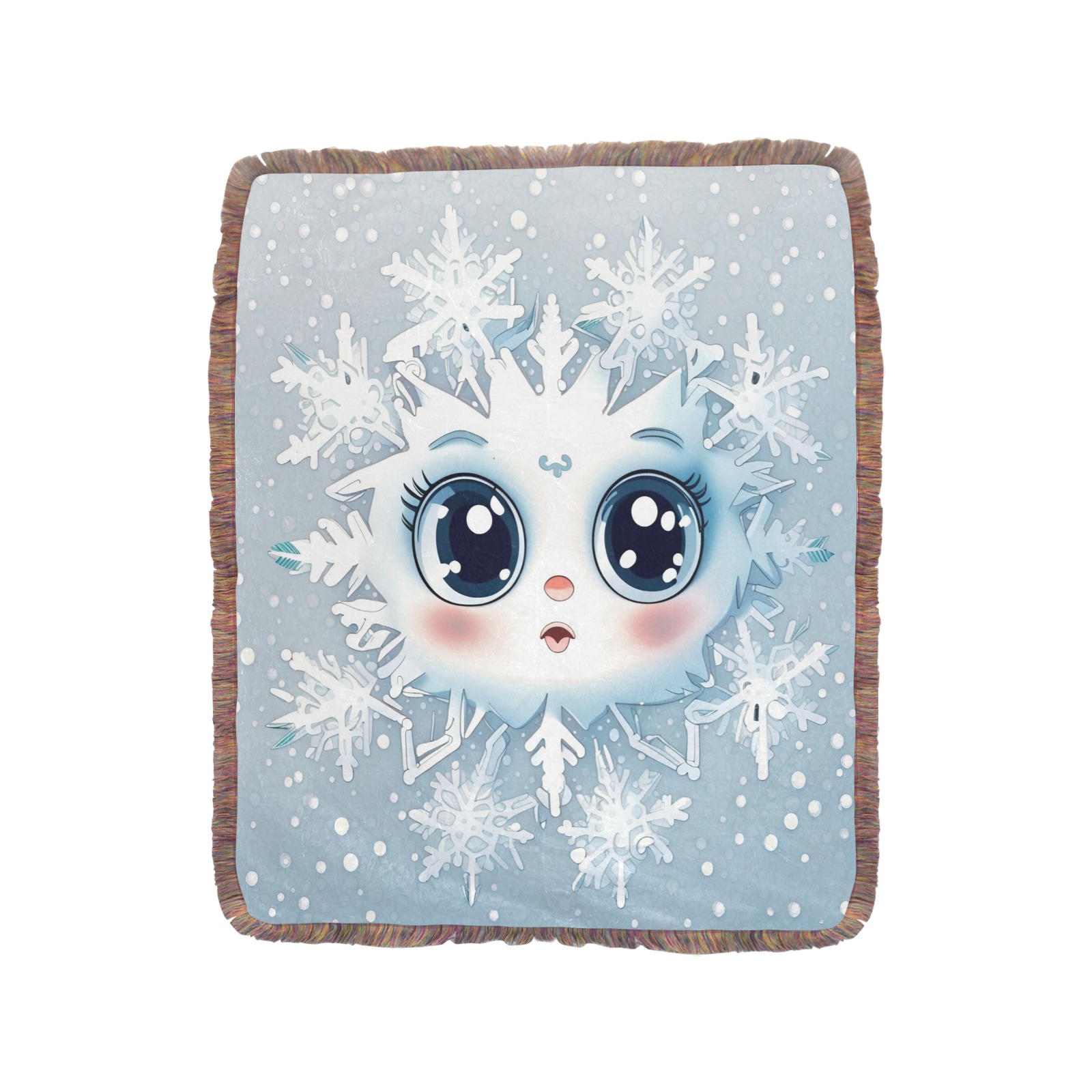 Little Snowflake Ultra-Soft Fringe Blanket 50"x60" (Mixed Green)