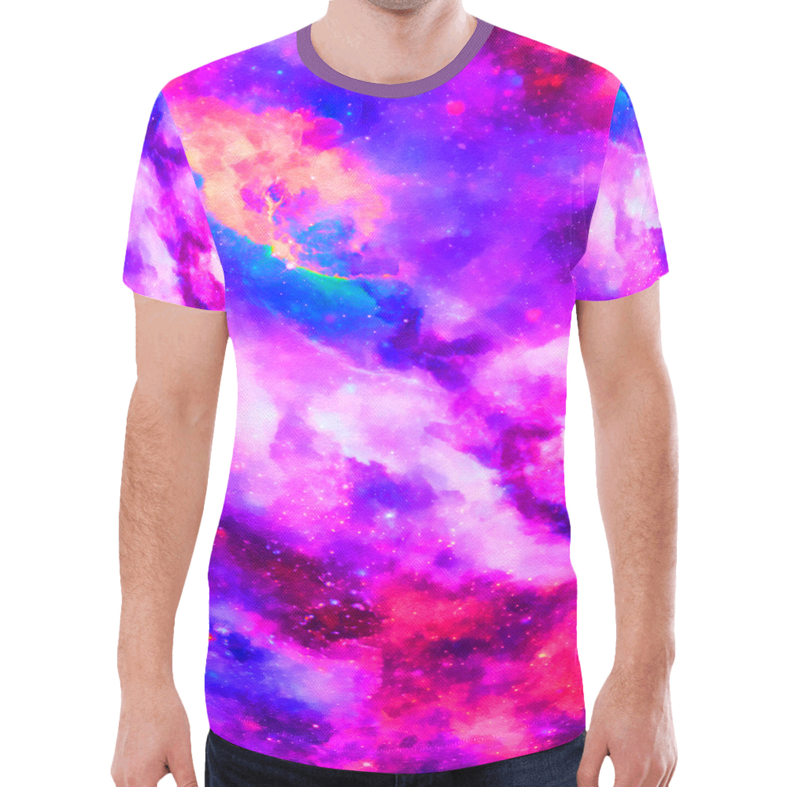 Watercolor Universe Galaxy Space Painting New All Over Print T-shirt for Men (Model T45)