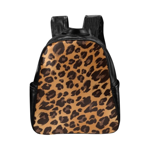Leopard Print Multi-Pockets Backpack (Model 1636)