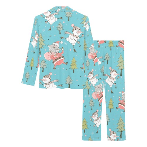 Santa and Snowman (LB) Women's Long Pajama Set