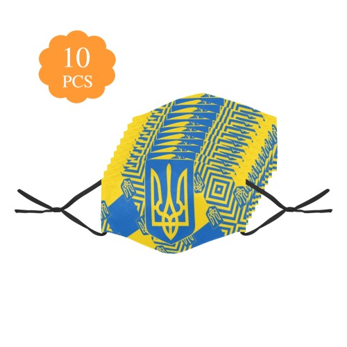 UKRAINE 2 3D Mouth Mask with Drawstring (Pack of 10) (Model M04)