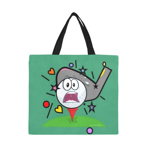 Funny Golf by Nico Bielow All Over Print Canvas Tote Bag/Large (Model 1699)
