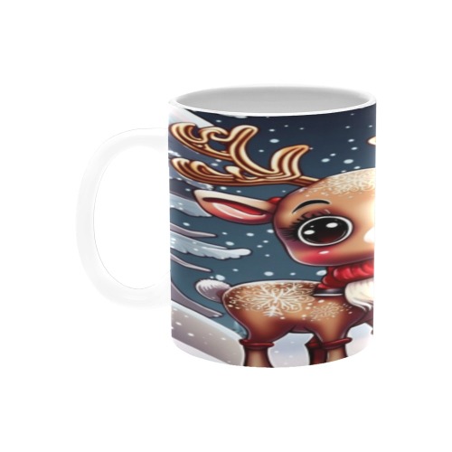 Santa and Reindeer White Mug(11OZ)