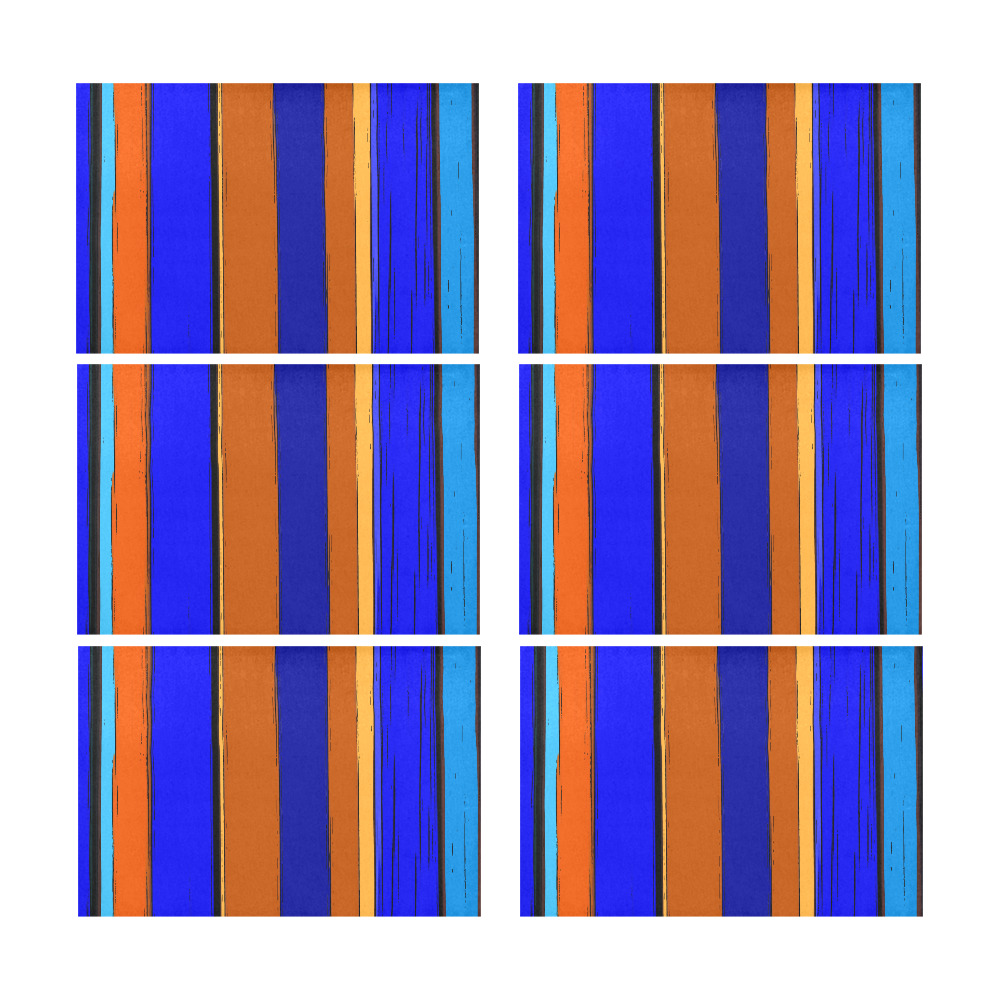Abstract Blue And Orange 930 Placemat 12’’ x 18’’ (Set of 6)