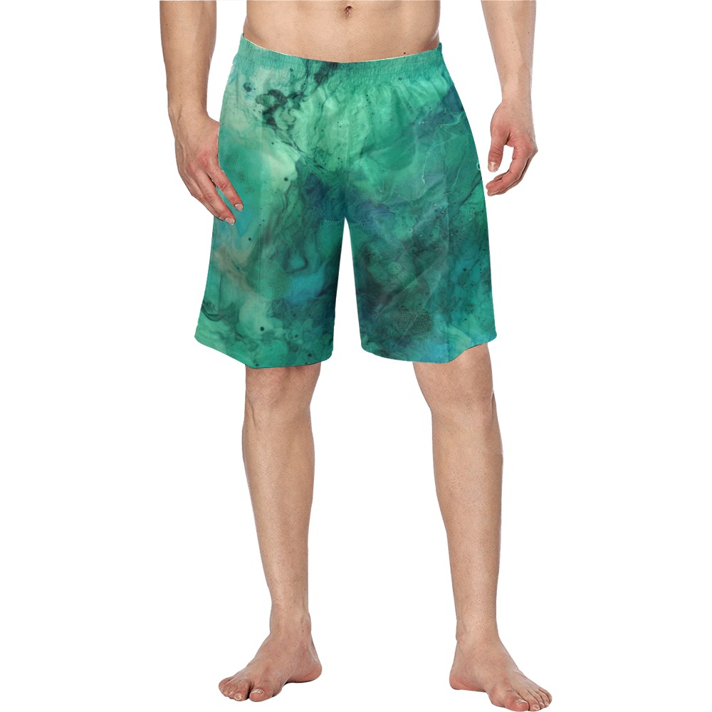 CG_a_green_and_blue_textured_surface_in_the_style_of_fluid_ink__8ea3f316-602e-4f64-bcf8-c283f84ca5b3 Men's Swim Trunk (Model L21)