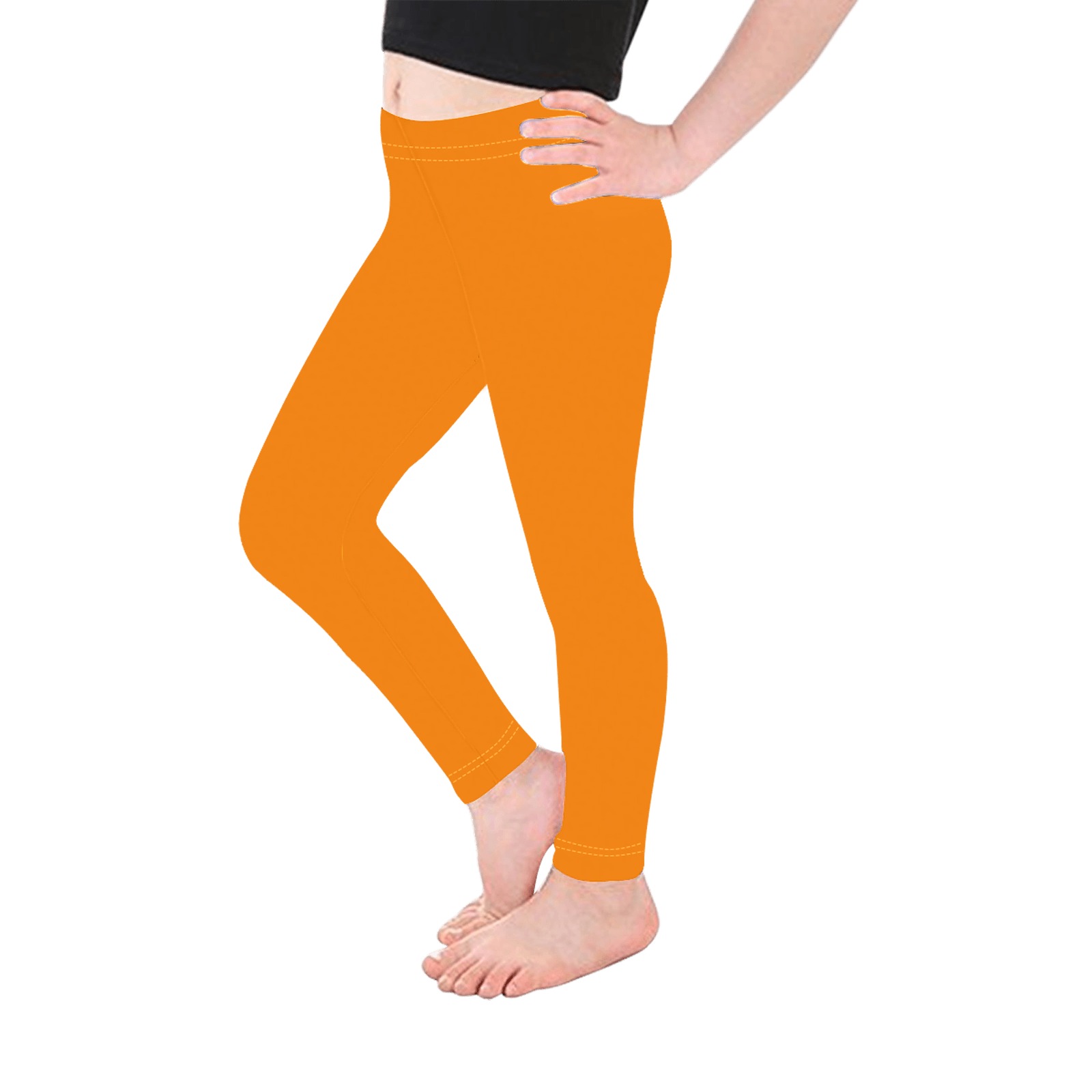 sunset orange Kid's Ankle Length Leggings (Model L06)