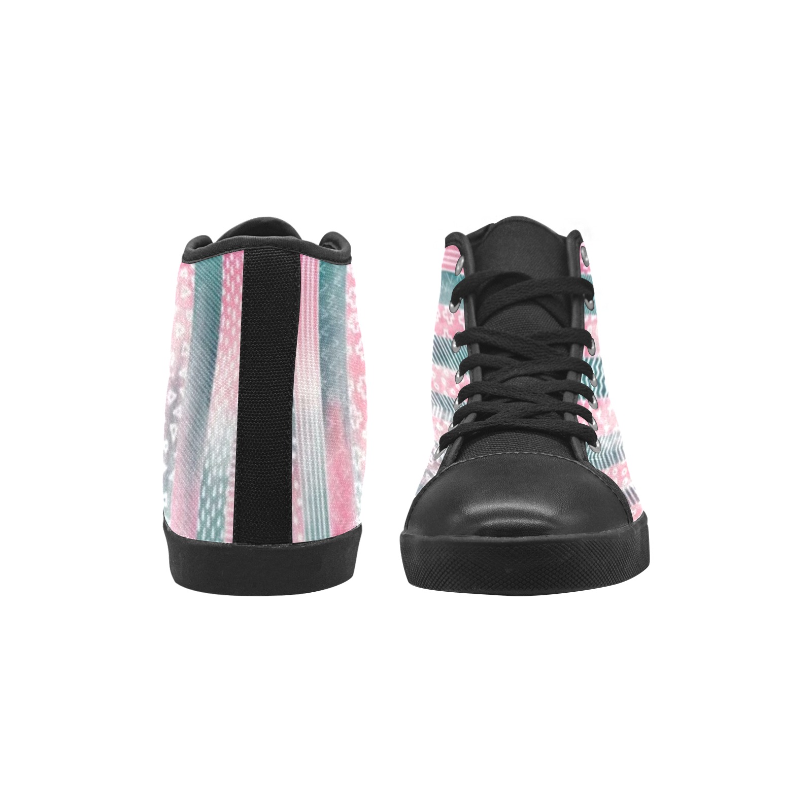 Pink shine Women's High Top Canvas Shoes (Model 002)