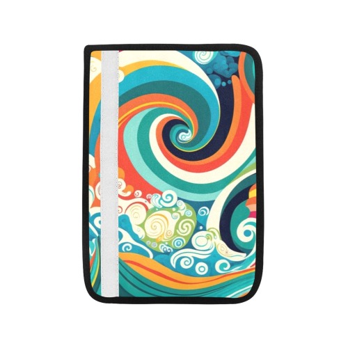 Colorful Ocean Waves Car Seat Belt Cover 7''x10''