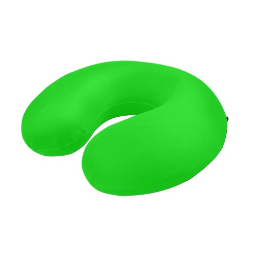 Merry Christmas Green Solid Color U-Shape Travel Pillow