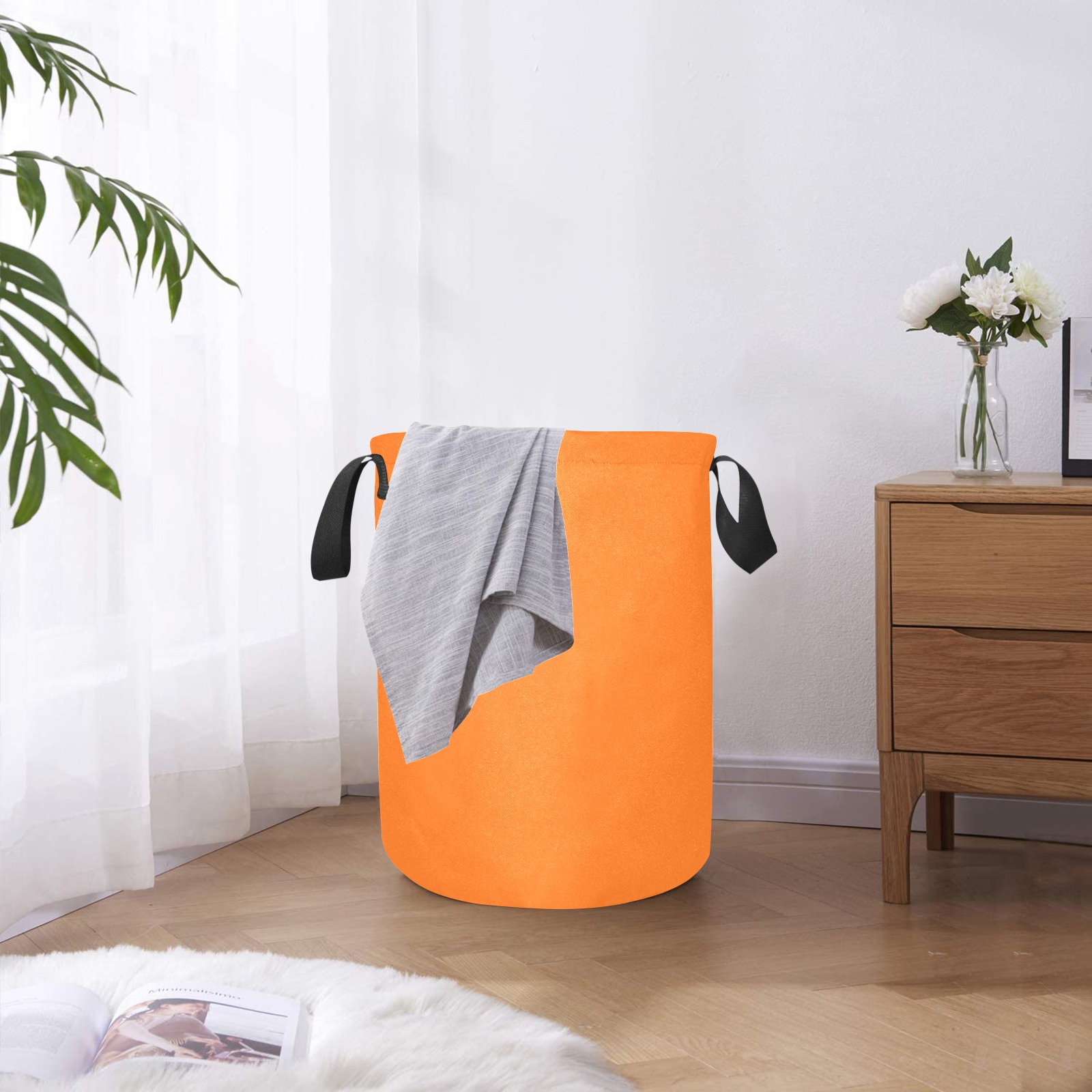 color pumpkin Laundry Bag (Small)