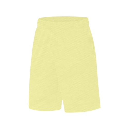 yellow All Over Print Basketball Shorts with Pocket