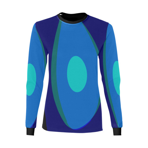Dimensional Blue Abstract 915 Women's All Over Print Long Sleeve T-shirt (Model T51)