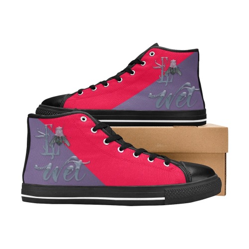 Wet Collectable Fly Women's Classic High Top Canvas Shoes (Model 017)