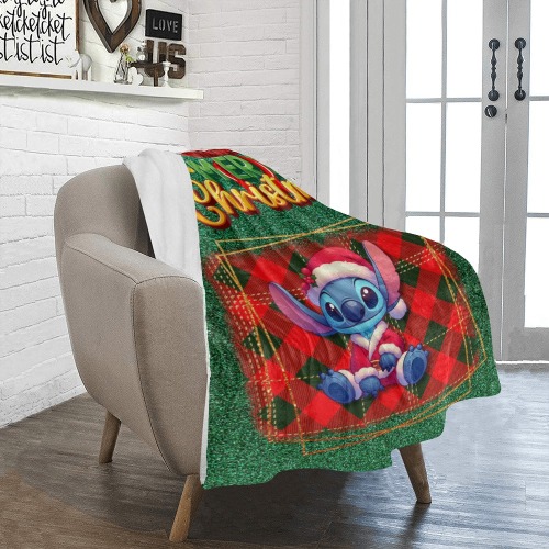 STITCH MERRY CHRISTMAS DESIGN Ultra-Soft Micro Fleece Blanket 30''x40''