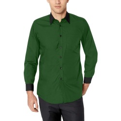 Dark Green Shirt Men's All Over Print Casual Dress Shirt (Model T61)