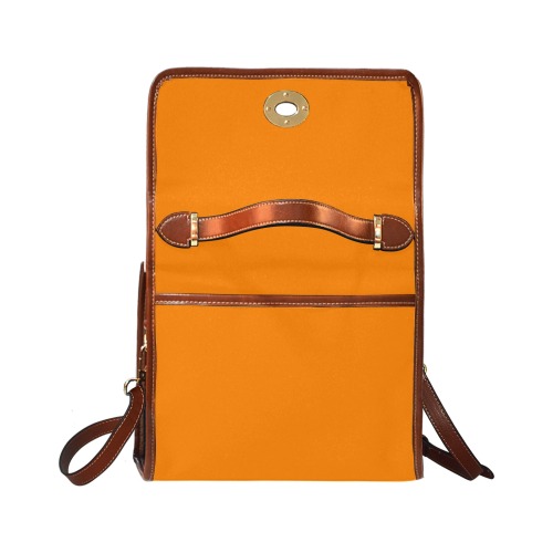 color UT orange Waterproof Canvas Bag-Brown (All Over Print) (Model 1641)