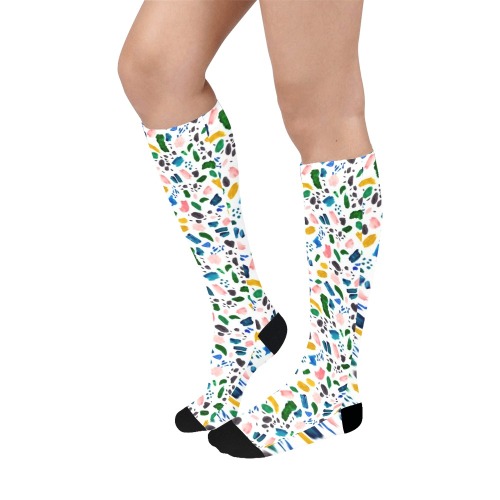 Abstract terrazzo color Over-The-Calf Socks